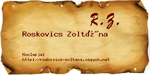 Roskovics Zoltána névjegykártya